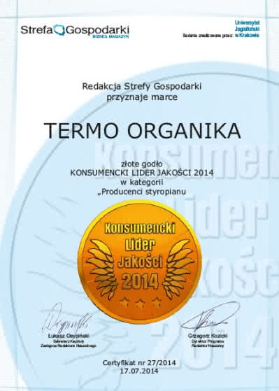 Konsumencki Lider Jakości dla Termo Organiki