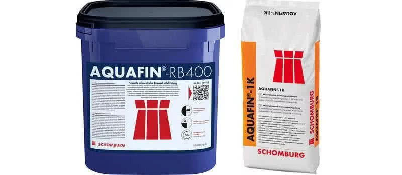 Wybrane produkty z oferty Schomburg do uszczelnienia ścian piwnic od wewnątrz. fot. Schomburg Polska Wybrane produkty z oferty Schomburg do uszczelnienia ścian piwnic od wewnątrz. fot. Schomburg Polska
