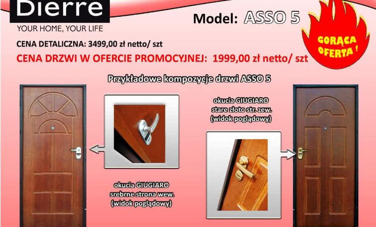 Promocja na drzwi model ASSO 5 firmy Dierre