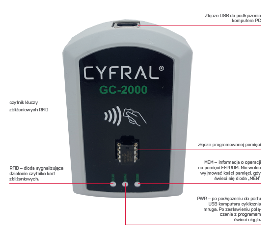 Programator GC-2000 do central cyfrowych CYFRAL